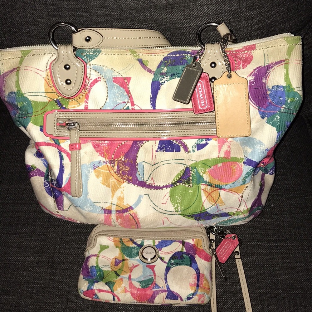 Authentic Coach purse with wristlet